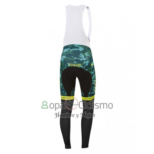 Tinkoff Saxo Bank Ropa Ciclismo Culotte Largo 2016 Mangas Largas AMarillo y Verde